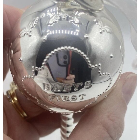 REED & BARTON Ornament Silver Plated 2019 Babys First Christmas Rattle Holiday - Picture 14 of 16